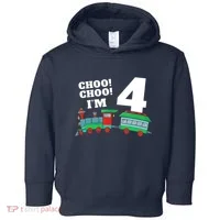 Train 4th Birthday Boy Train 4 Year Old Four Toddler Hoodie thumb 0