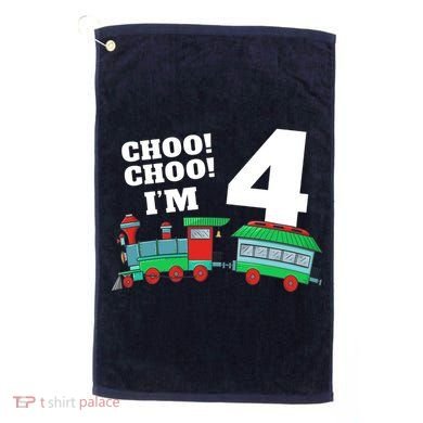 Train 4th Birthday Boy Train 4 Year Old Four Golf Towel