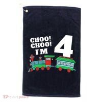 Train 4th Birthday Boy Train 4 Year Old Four Golf Towel thumb 0