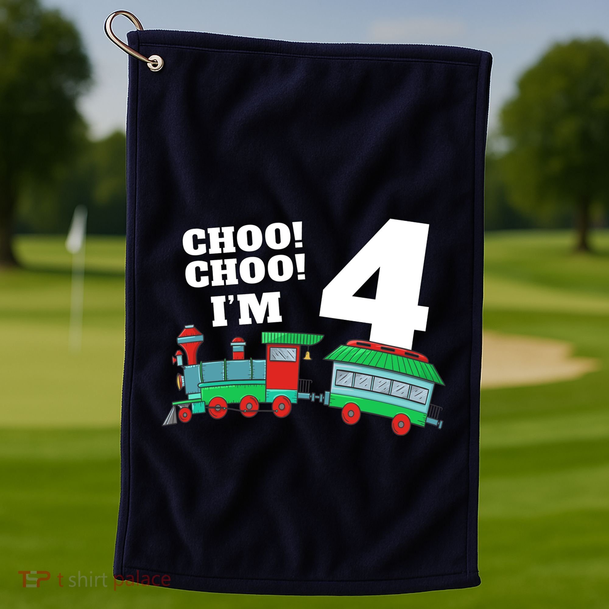 Train 4th Birthday Boy Train 4 Year Old Four Golf Towel