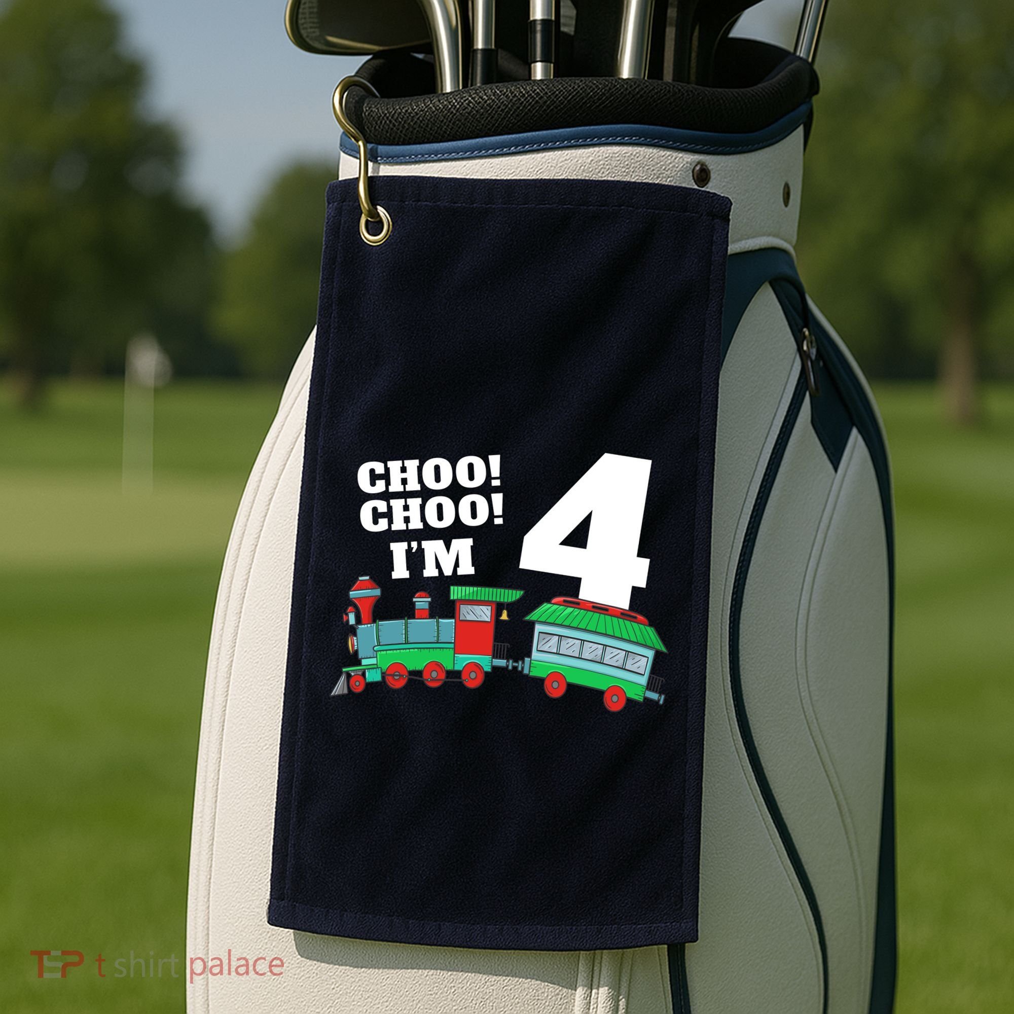 Train 4th Birthday Boy Train 4 Year Old Four Golf Towel