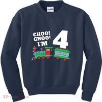 Train 4th Birthday Boy Train 4 Year Old Four Kids Sweatshirt thumb 0