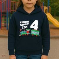 Train 4th Birthday Boy Train 4 Year Old Four Kids Hoodie thumb 3