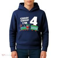 Train 4th Birthday Boy Train 4 Year Old Four Kids Hoodie thumb 4