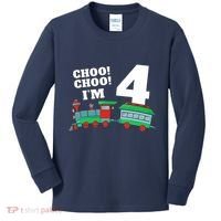 Train 4th Birthday Boy Train 4 Year Old Four Kids Long Sleeve Shirt thumb 0