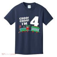 Train 4th Birthday Boy Train 4 Year Old Four Kids T-Shirt thumb 0