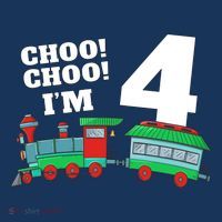 Train 4th Birthday Boy Train 4 Year Old Four Kids T-Shirt thumb 4