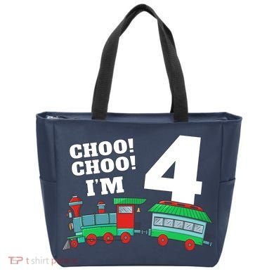 Train 4th Birthday Boy Train 4 Year Old Four Tote Bag