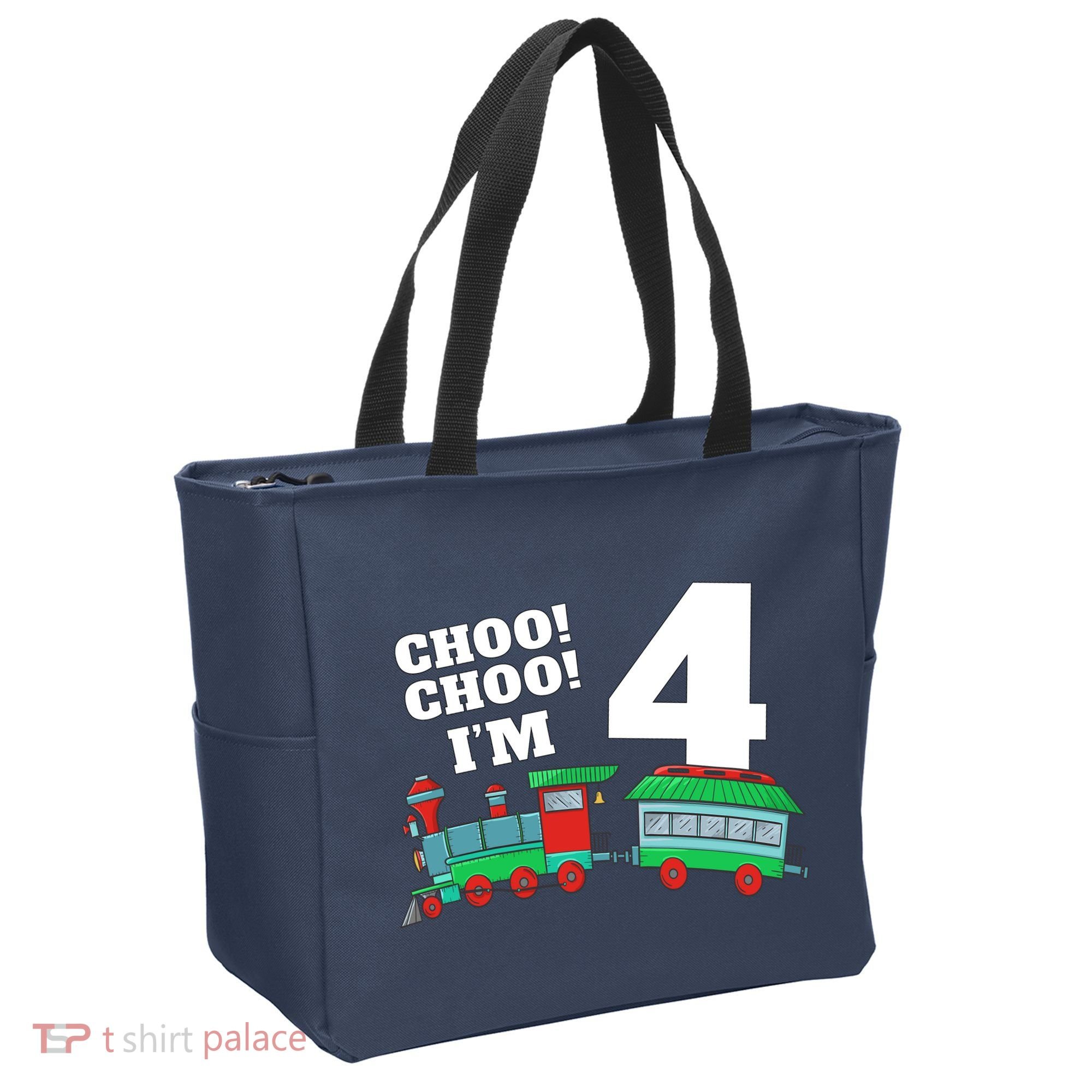 Train 4th Birthday Boy Train 4 Year Old Four Tote Bag