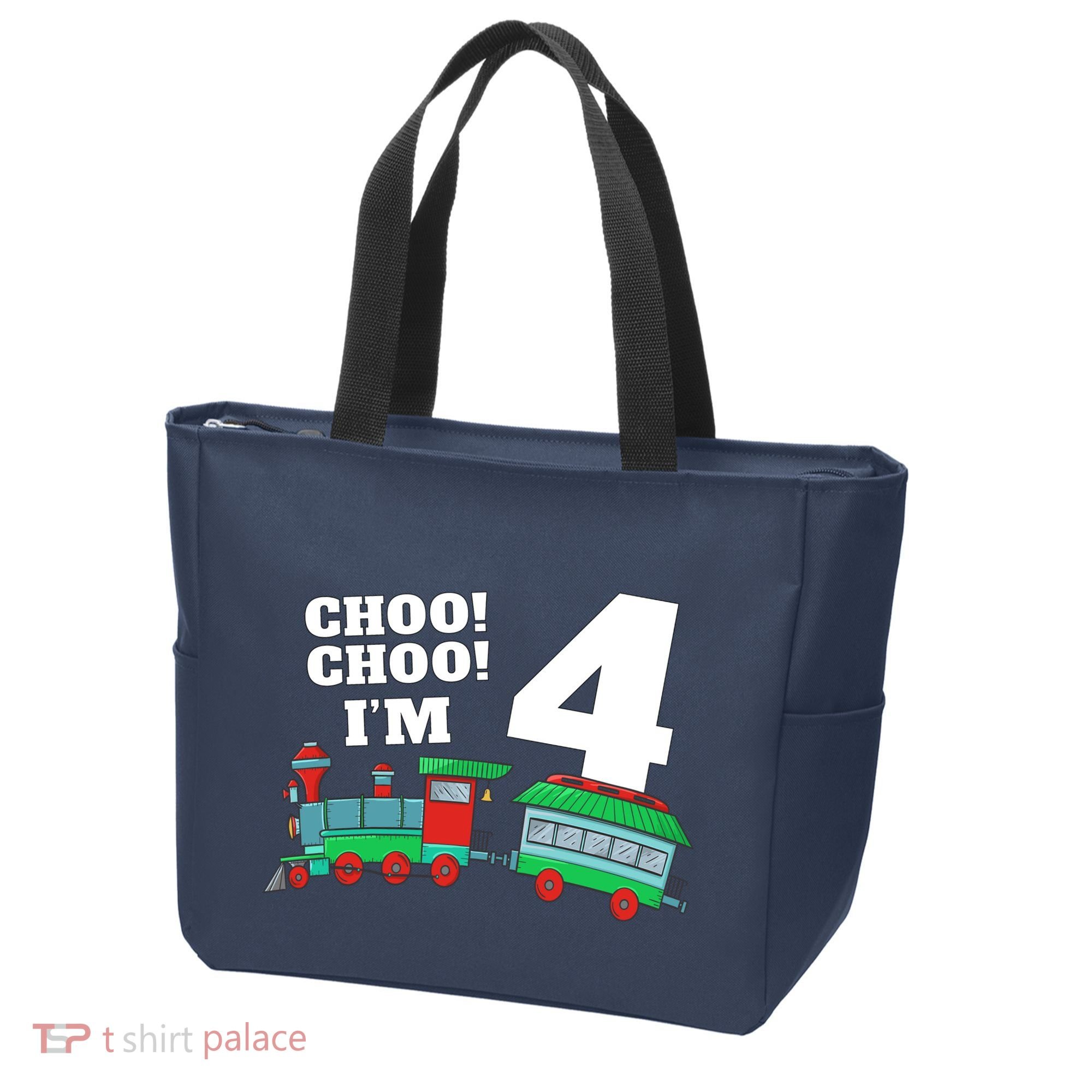 Train 4th Birthday Boy Train 4 Year Old Four Tote Bag