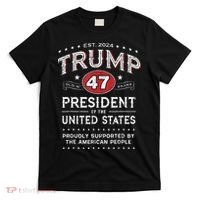Trump 47th President Vintage Whiskey Label Fun Trump 2024 T-Shirt thumb 0