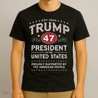 Trump 47th President Vintage Whiskey Label Fun Trump 2024 T-Shirt thumb 3