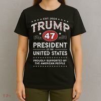 Trump 47th President Vintage Whiskey Label Fun Trump 2024 T-Shirt thumb 4