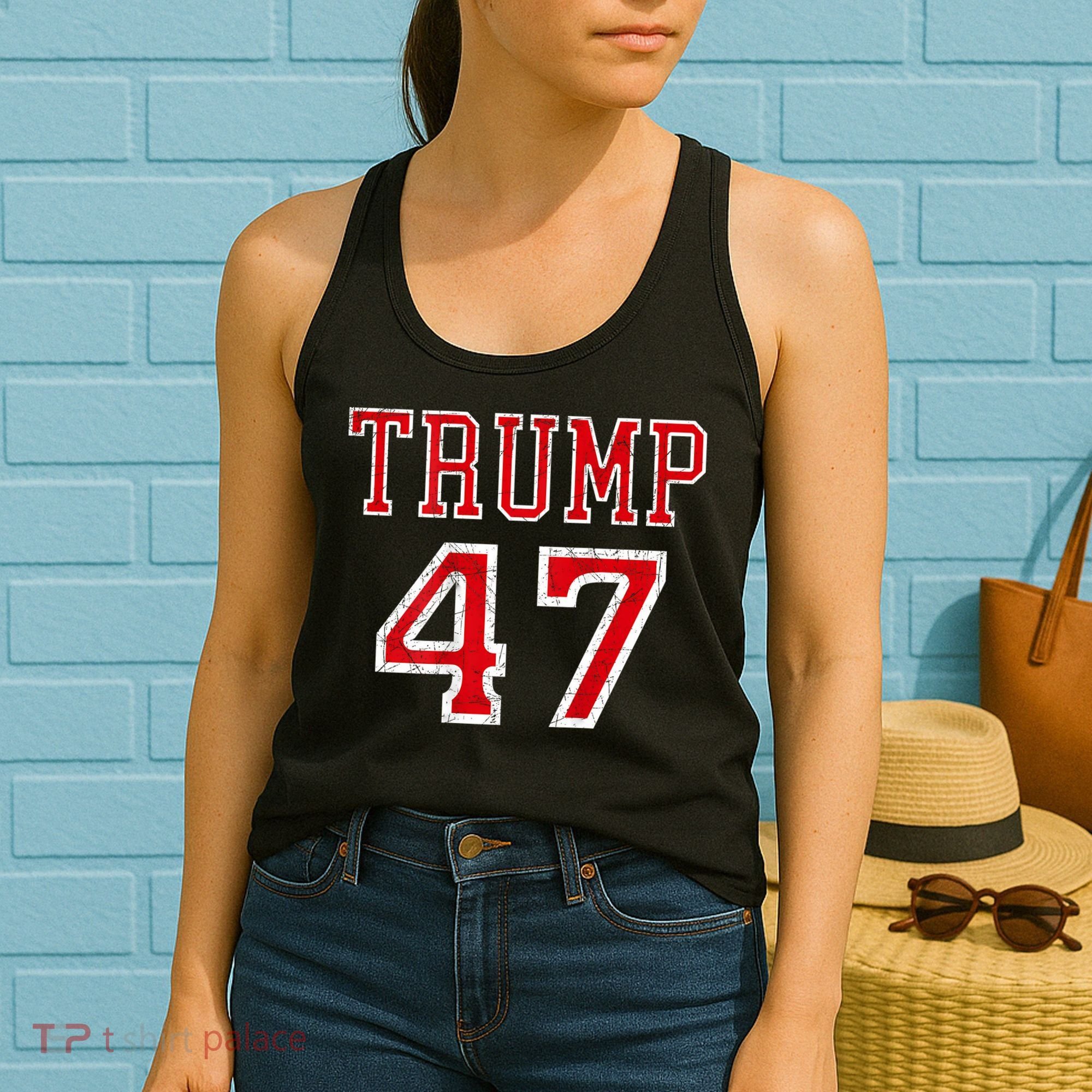 Trump 47 President Team Football Jersey Style 2024 Women's Tank Top