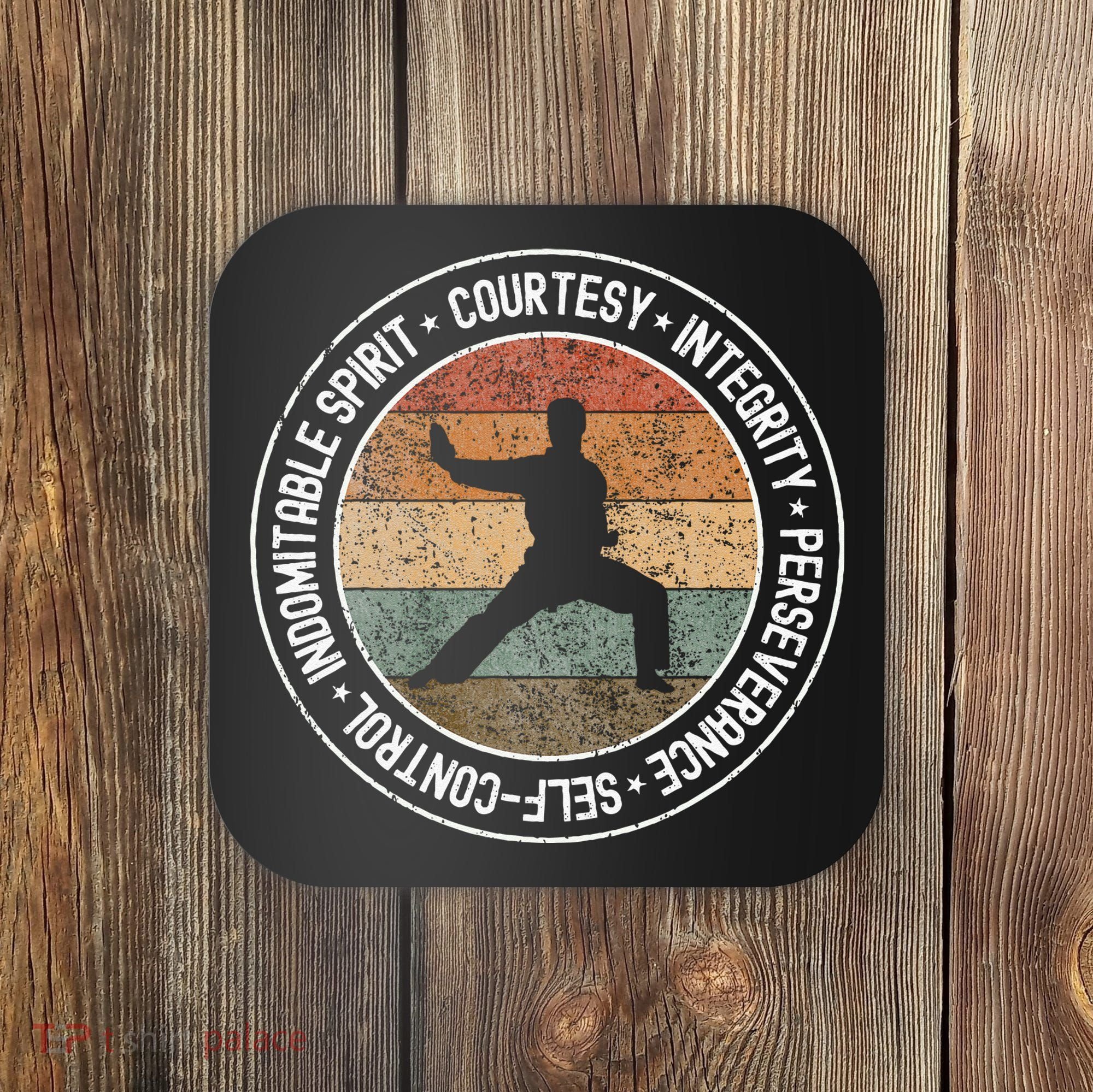 Taekwondo 5 Tenets Martial Arts Taekwondo Uniform Coaster