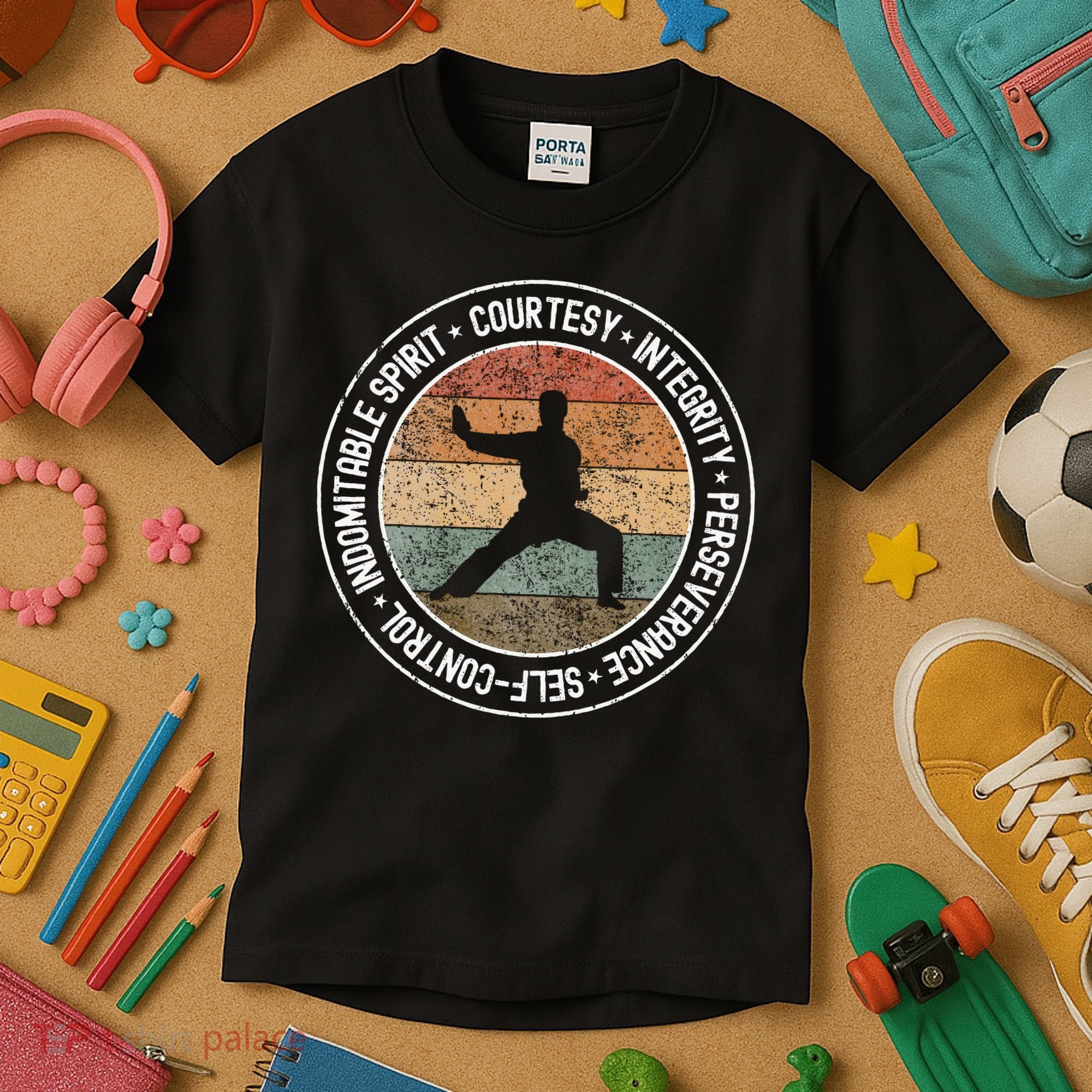 Taekwondo 5 Tenets Martial Arts Taekwondo Uniform Kids T-Shirt