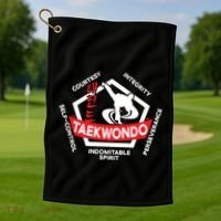 Taekwondo 5 Tenets Martial Arts Ata Itf Tae Kwon Do Gift Golf Towel thumb 1