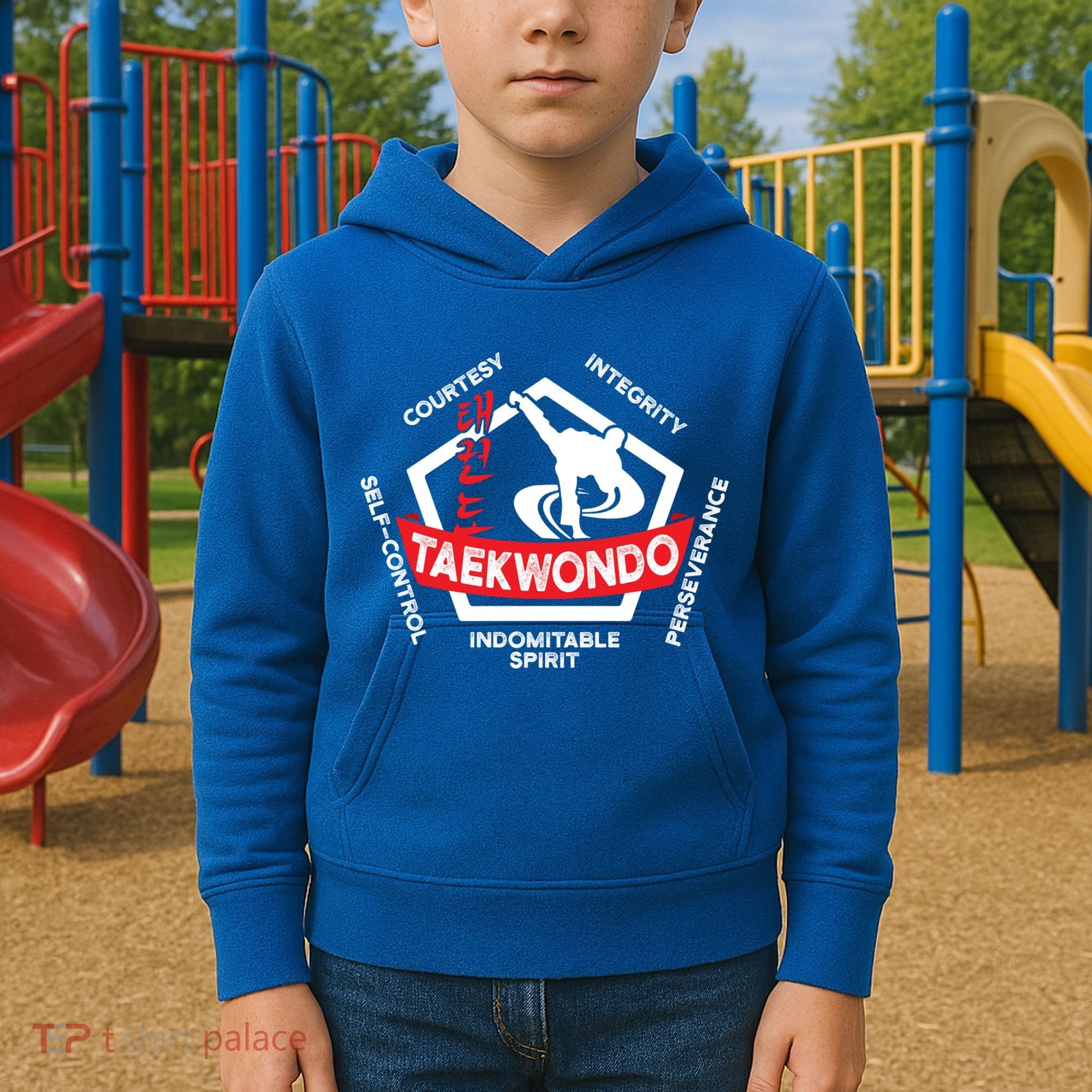 Taekwondo 5 Tenets Martial Arts Ata Itf Tae Kwon Do Gift Kids Hoodie