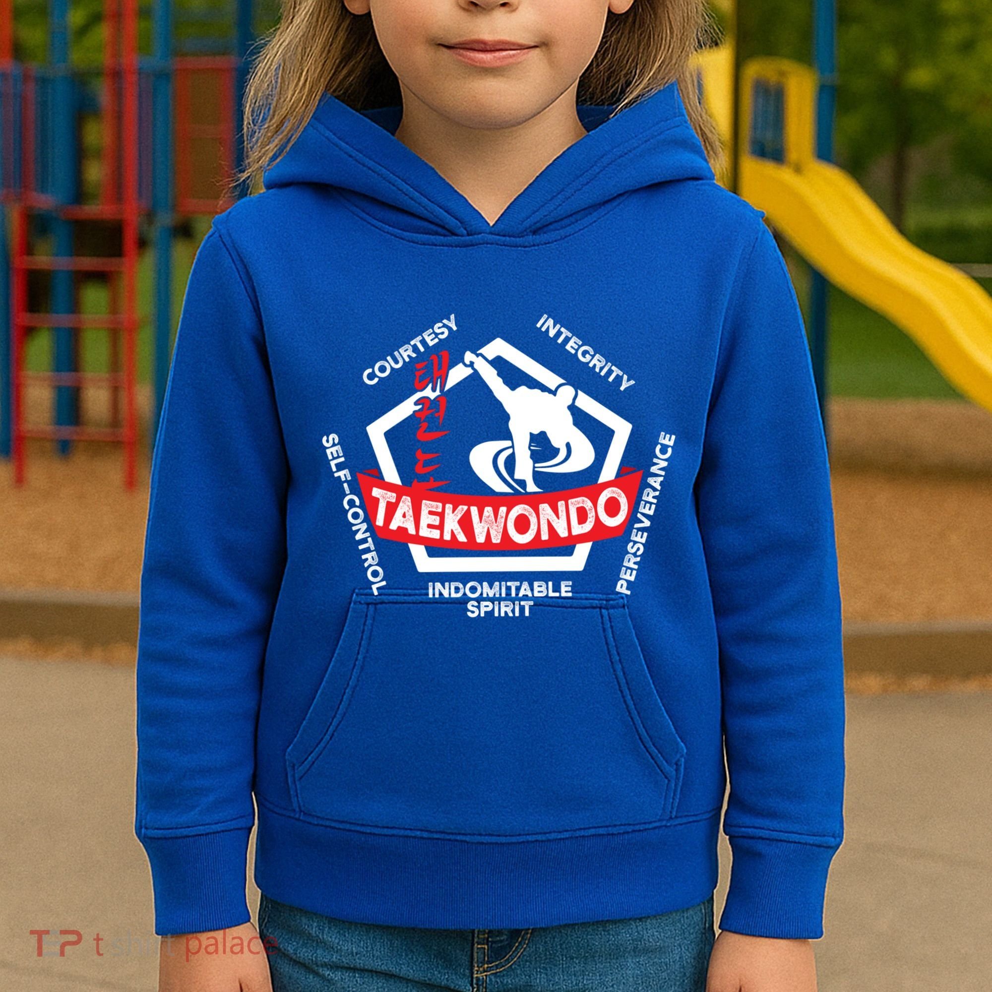 Taekwondo 5 Tenets Martial Arts Ata Itf Tae Kwon Do Gift Kids Hoodie