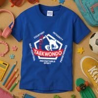 Taekwondo 5 Tenets Martial Arts Ata Itf Tae Kwon Do Gift Kids T-Shirt thumb 3