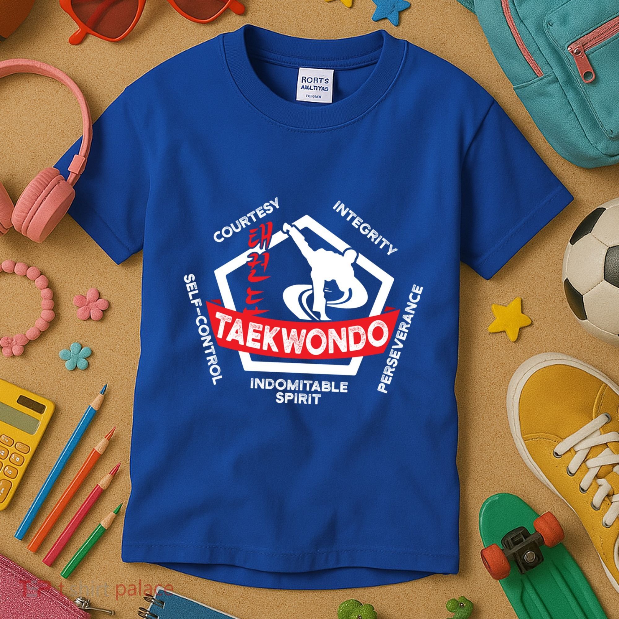 Taekwondo 5 Tenets Martial Arts Ata Itf Tae Kwon Do Gift Kids T-Shirt