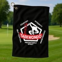 Taekwondo 5 Tenets Martial Arts Ata Itf Tae Kwon Do Gift Funny Gift Golf Towel thumb 1