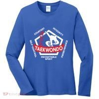 Taekwondo 5 Tenets Martial Arts Ata Itf Tae Kwon Do Gift Funny Gift Women's Long Sleeve Shirt thumb 0