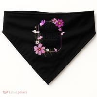 Turning 60 Birthday Butterfly With Floral 60th Birthday USA-Made Doggie Bandana thumb 0