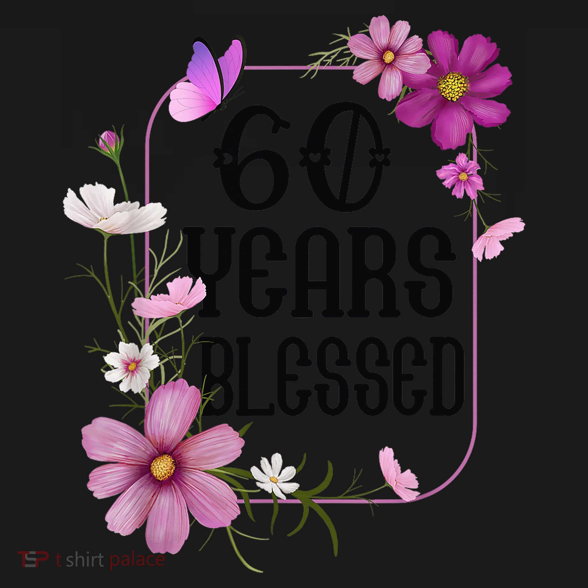 Turning 60 Birthday Butterfly With Floral 60th Birthday Women's Hoodie