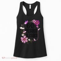 Turning 60 Birthday Butterfly With Floral 60th Birthday Women's Tank Top thumb 0