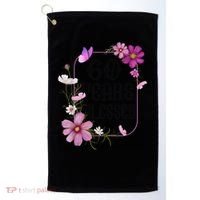 Turning 60 Birthday Butterfly With Floral 60th Birthday Golf Towel thumb 0