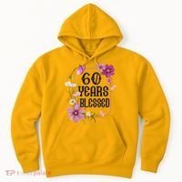 Turning 60 Birthday Butterfly With Floral 60th Birthday Hoodie thumb 0