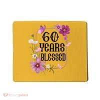 Turning 60 Birthday Butterfly With Floral 60th Birthday Mousepad thumb 0