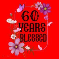 Turning 60 Birthday Butterfly With Floral 60th Birthday Santa Hat thumb 1