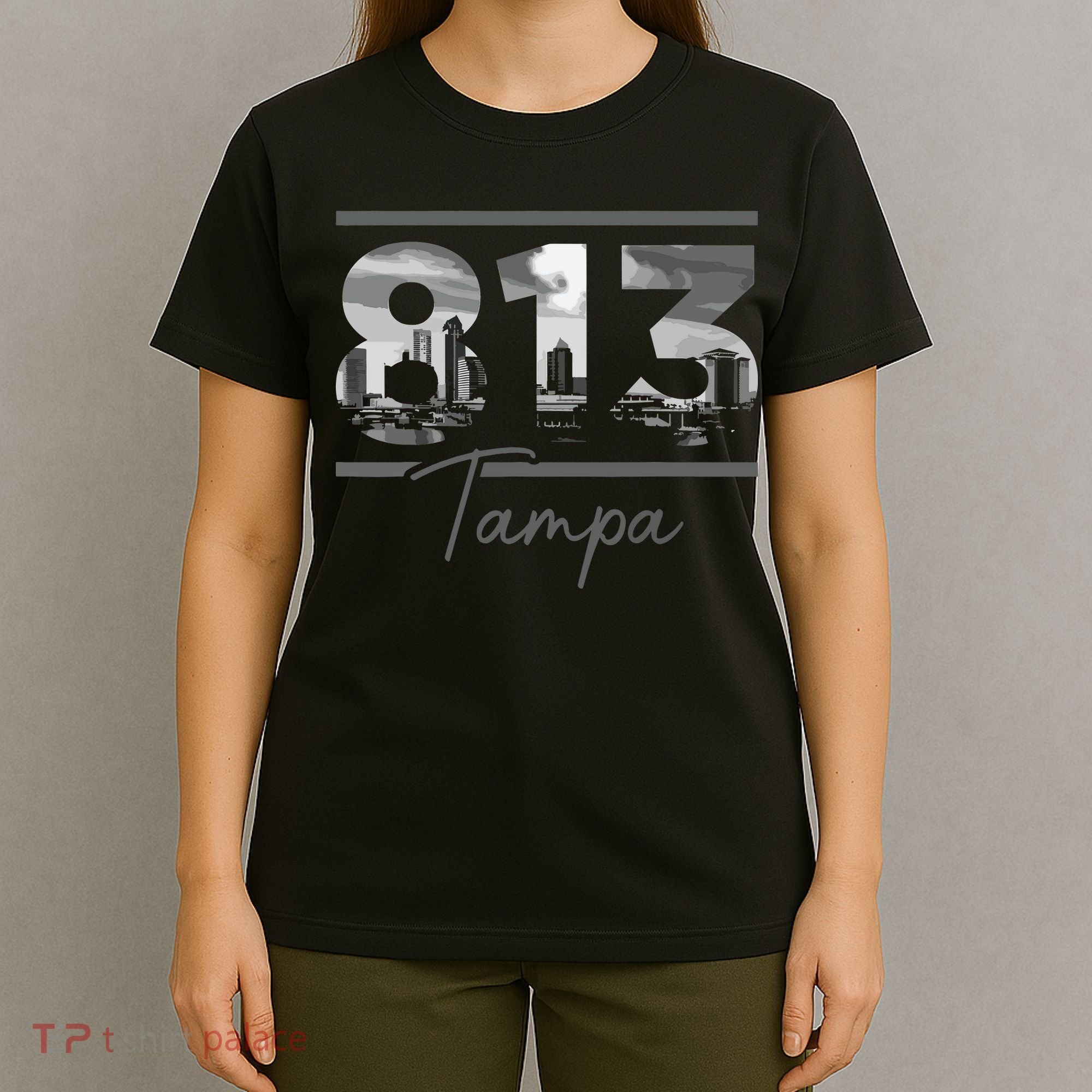 Tampa 813 Area Code Skyline Florida Vintage T-Shirt