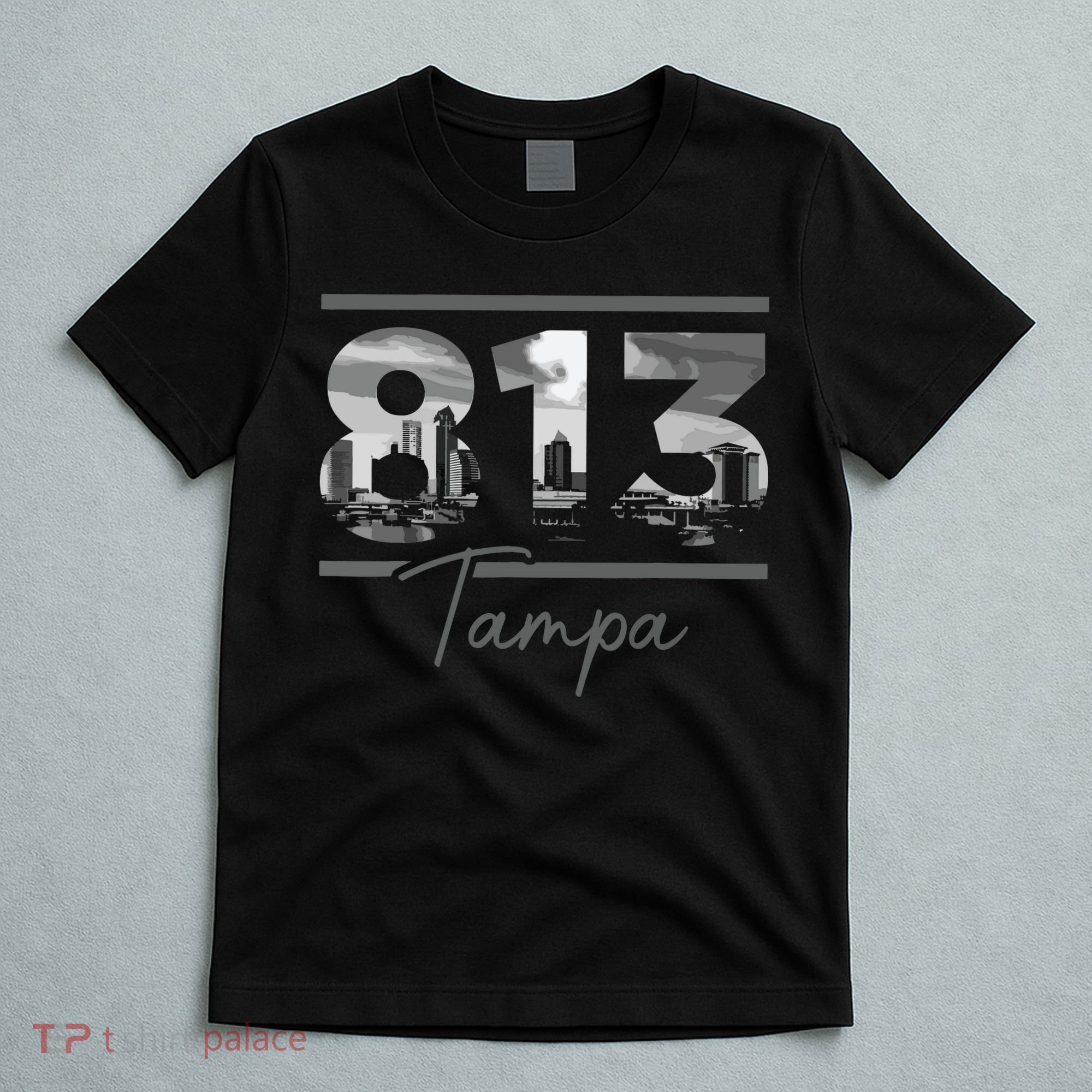 Tampa 813 Area Code Skyline Florida Vintage T-Shirt