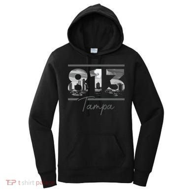 Tampa 813 Area Code Skyline Florida Vintage Women's Hoodie