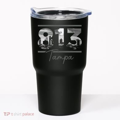 Tampa 813 Area Code Skyline Florida Vintage Tumbler