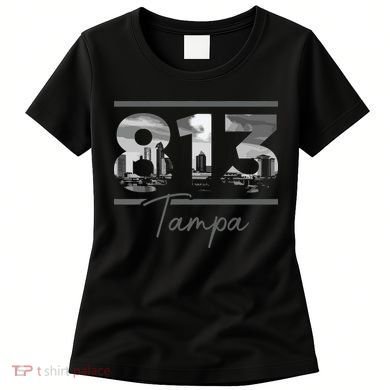 Tampa 813 Area Code Skyline Florida Vintage Women's T-Shirt