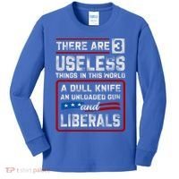 There Are 3 Useless Things In This World A Dull Knife An Meaningful Gift Kids Long Sleeve Shirt thumb 0