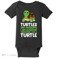 Turtles Are Awesome. I Am Awesome Therefore I Am A Turtle Baby Bodysuit thumb 0
