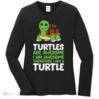 Turtles Are Awesome. I Am Awesome Therefore I Am A Turtle Women's Long Sleeve Shirt thumb 0