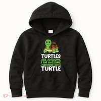 Turtles Are Awesome. I Am Awesome Therefore I Am A Turtle Kids Hoodie thumb 0