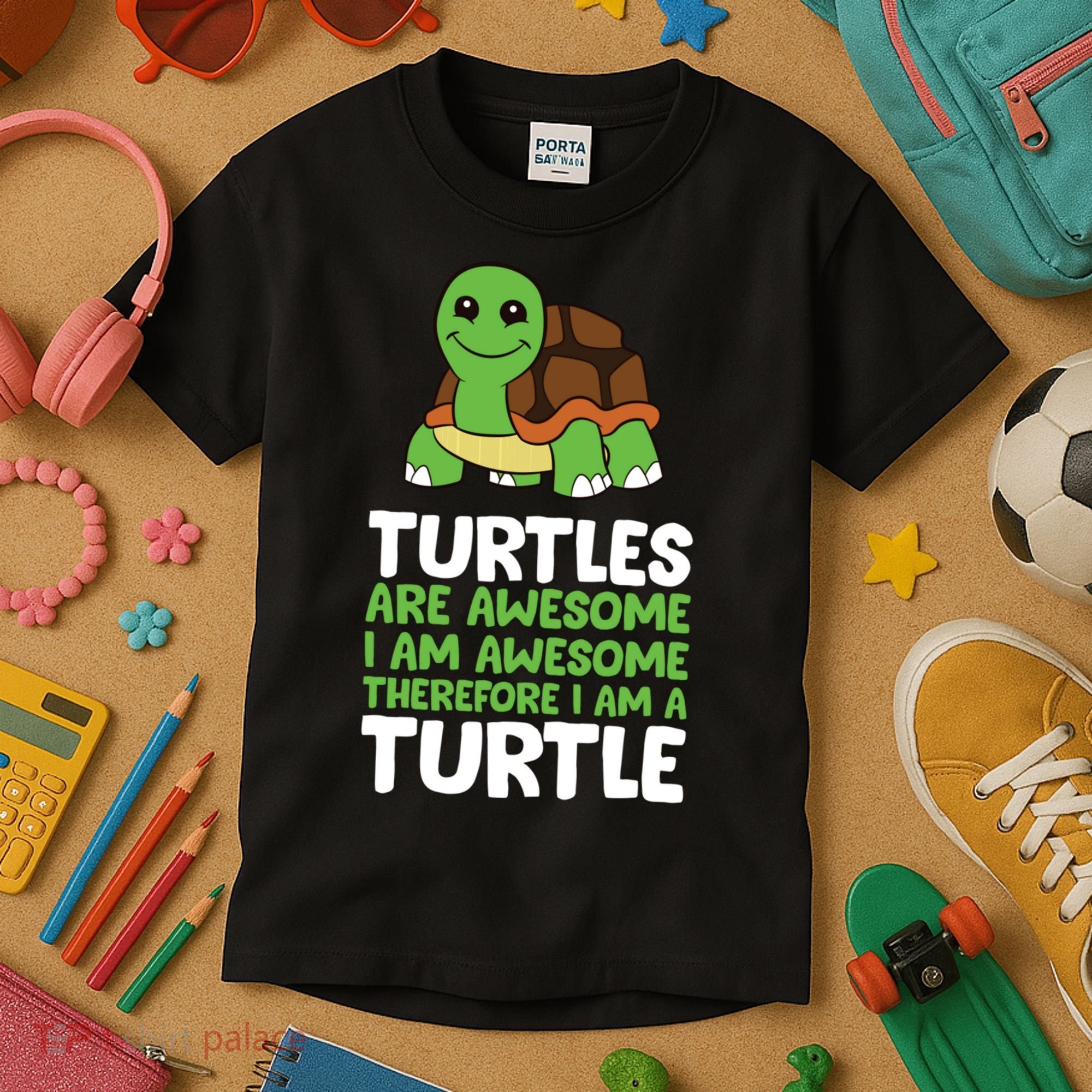 Turtles Are Awesome. I Am Awesome Therefore I Am A Turtle Kids T-Shirt