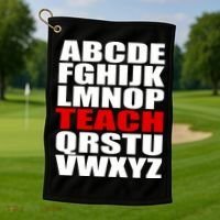 Teacher Alphabet Abcs Learning Agiftz Cool Gift Golf Towel thumb 1