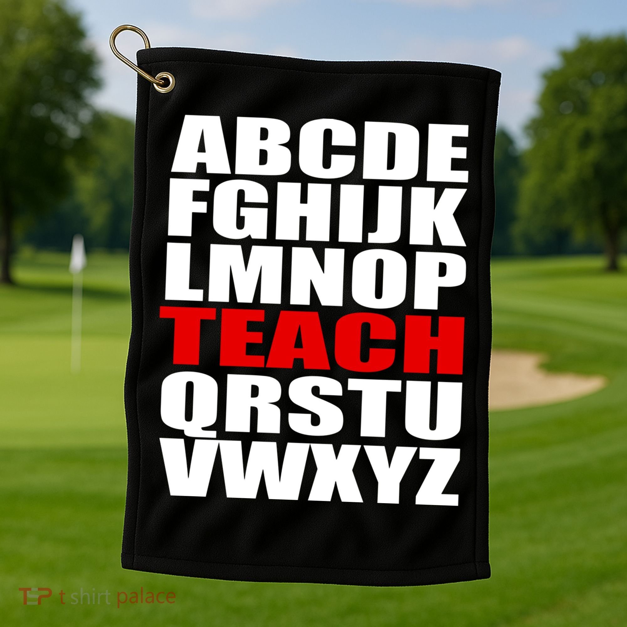 Teacher Alphabet Abcs Learning Agiftz Cool Gift Golf Towel