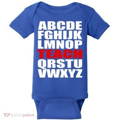 Teacher Alphabet Abcs Learning Agiftz Cool Gift Baby Bodysuit
