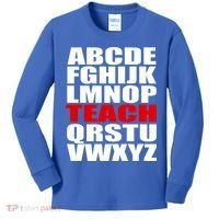 Teacher Alphabet Abcs Learning Agiftz Cool Gift Kids Long Sleeve Shirt thumb 0