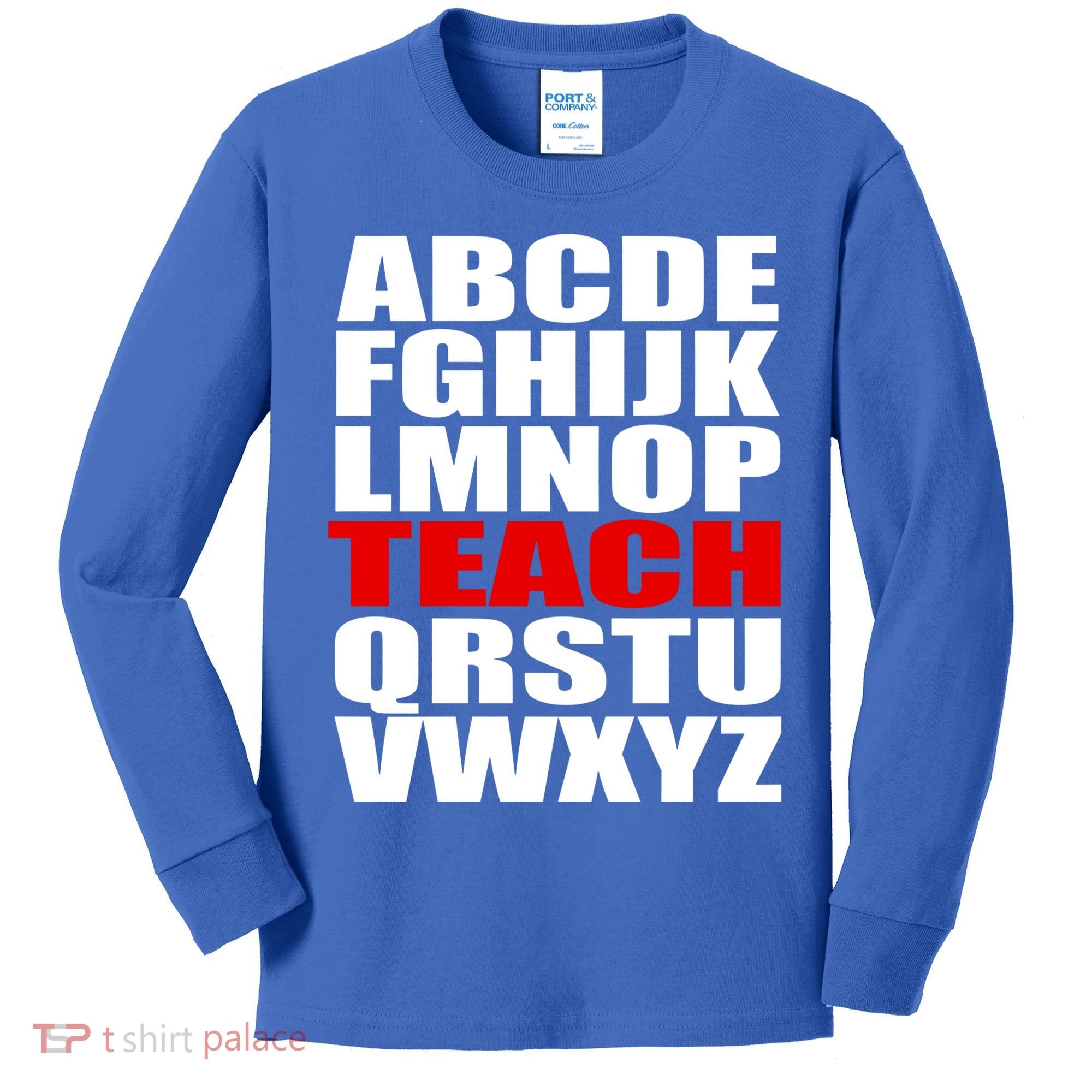 Teacher Alphabet Abcs Learning Agiftz Cool Gift Kids Long Sleeve Shirt