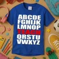 Teacher Alphabet Abcs Learning Agiftz Cool Gift Kids T-Shirt thumb 3